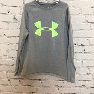 Boys Under Armour Long Sleeve Heat Gear Logo Shirt size Medium